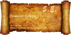 Somosi Ervin névjegykártya